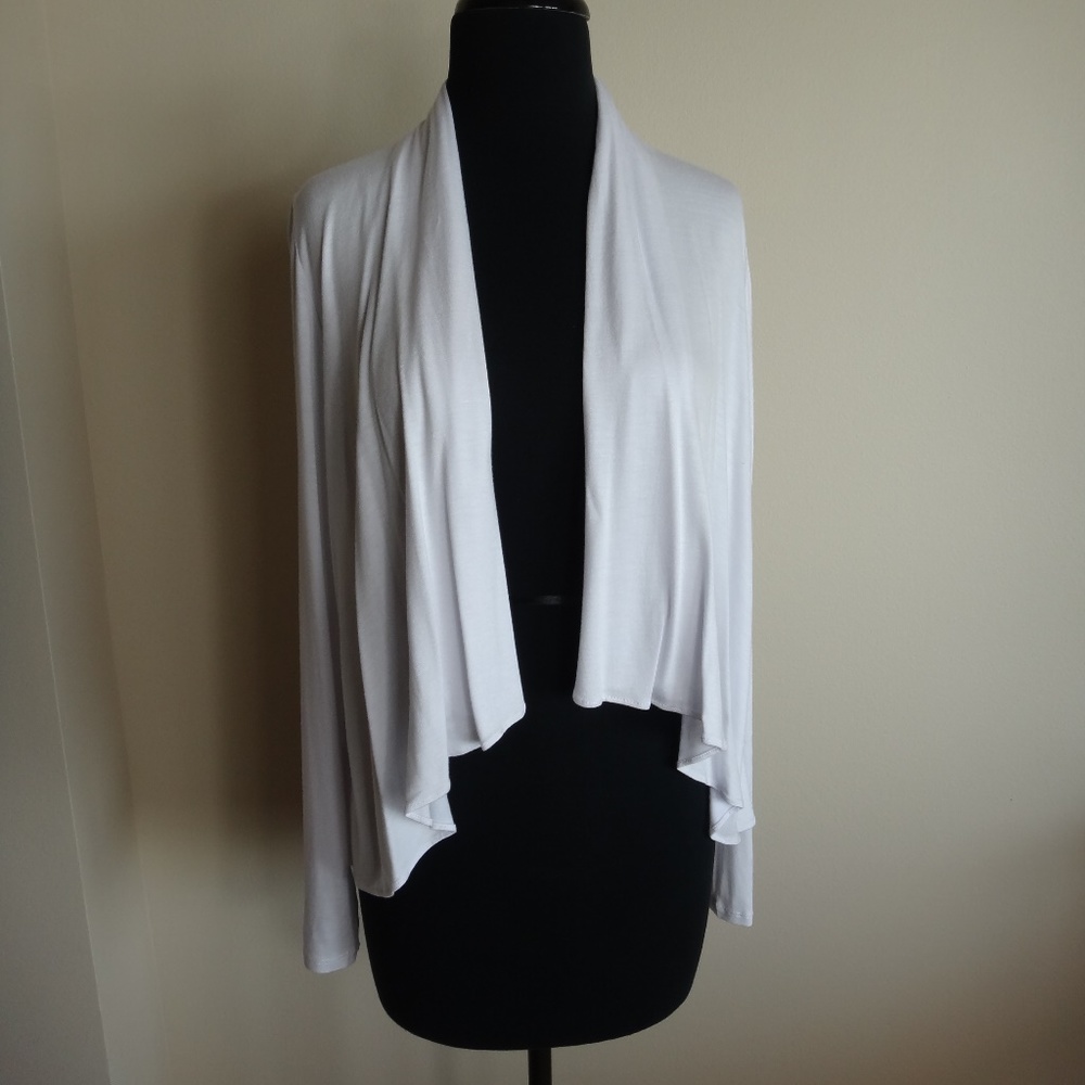 Open Drape Cardigan in White